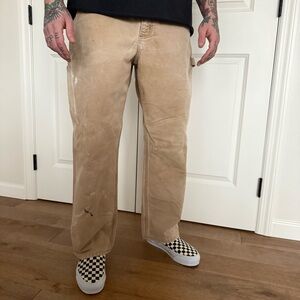 Vintage Sun Faded Carhartt B11 BRN Carpenter Work Pant 33x30